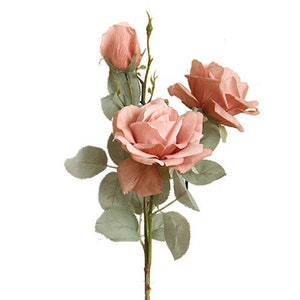 2pcs French Dusty Rose Artificial Wedding Flowers for Wedding Bouquets Centerpieces Flower Arrangements Decorations CXRW-RTF39