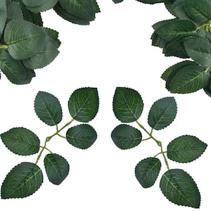 Bulk Rose Leaves Artificial Greenery Fake Rose Flower Leaves for DIY ...