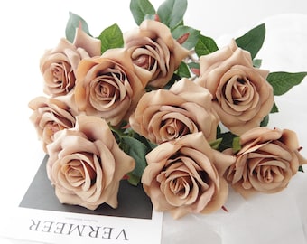 Artificial Flower Petals 80 Artificial Hydrangea Blossoms in Deep Brown- Silk Flowers Embellishments Millinery Wedding Hair Accessories