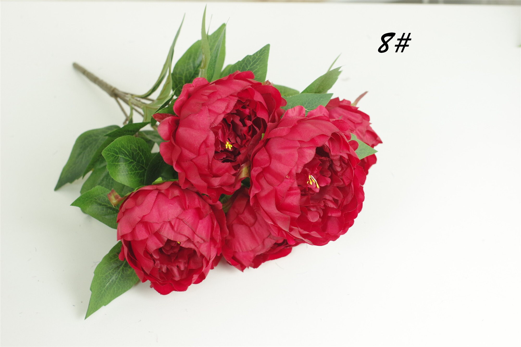 Artificial Peony Silk Flowers Bouquet Glorious Moral 5 Flowers Etsy