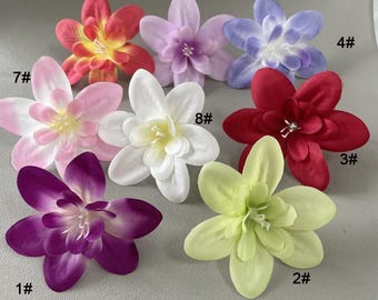 Wholesale Artificial Orchids Flowers Head Fake Silk Rose Purple Orchids Flowers Blue Flowers for Hawaii Wedding 20-100pcs
