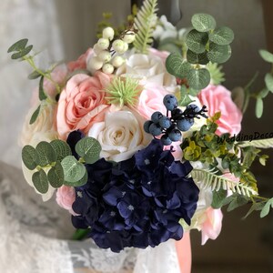 Navy Blue Bouquets, Blush Bouquets, Ivory Bouquets, Navy Blue Birdal Bouquets, Bridal Boho Bouquets, Wedding Bridal Flowers 1pcs