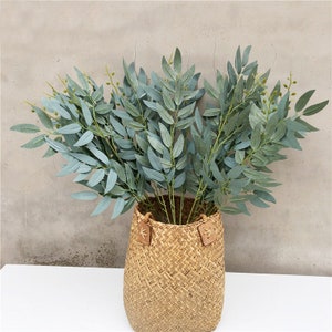 Künstliche Weidenblätter Stiele, Weidenstiele, Seidenlaub Stiele für Hochzeitssträuße, Centerpieces Home Dekor JBRW-AWL01