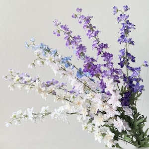 Fake Flowers Delphinium Artificial Flowers Silk Flowers Artificial Flowers Long Stem Flowers for Tall Vase Home Wedding Party Decor