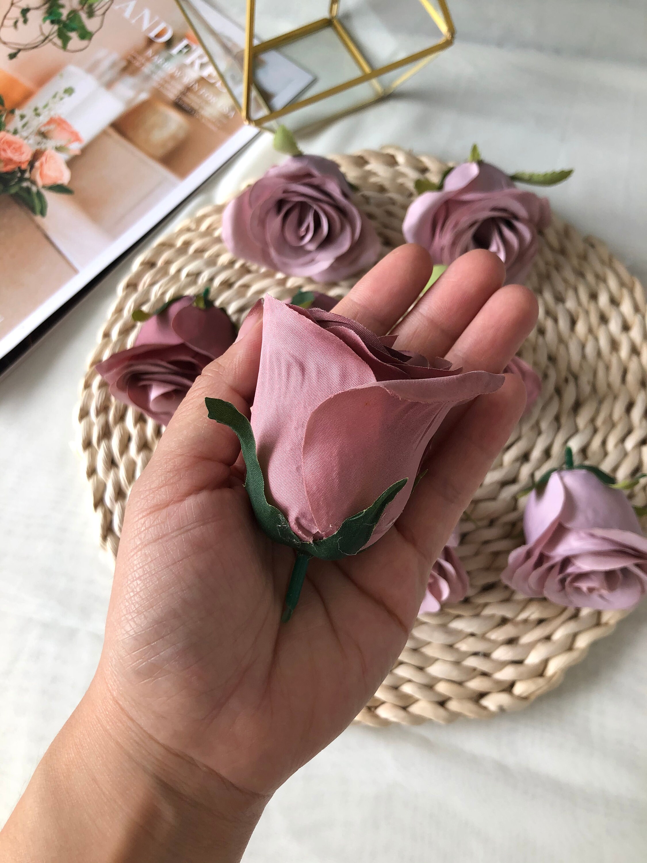 10100pcs Dusty Rose Artificial Rose Buds 6.5cm High Quality Etsy