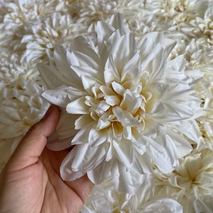 Wholesale 6" Large Beige Dahlia Flower Artificial Flower Wedding Dahlia Party Decor Silk Flower Dahlia Shower Flower Wedding Flowers