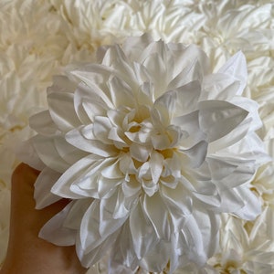 Wholesale 6" Large White Dahlia Flower Artificial Flower Dahlia Party Decor White Silk Flower Dahlia Shower Flower for Wedding Decor
