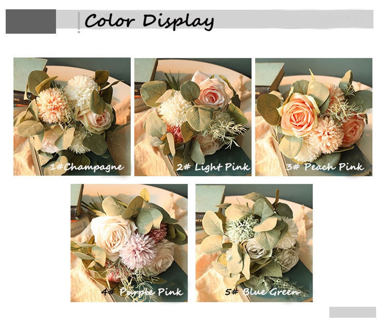 Artificial Flowers, Fake Peony Silk Hydrangea Bouquet Carnations Realistic Flower Arrangements Wedding Decor Table Centerpieces 2 Packs image 10