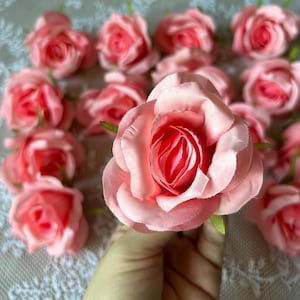 6CM Light Champagne Artificial Rose Flowers Small Size Roses for Wedding Bouquets Boutonniere Corsage Hat Home Decor DIY Watermelon Red