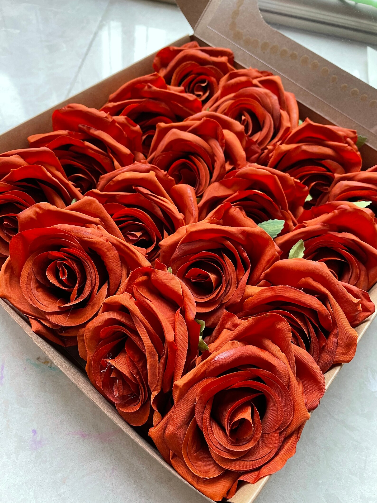 16pcs Burnt Orange Silk Rose Heads 9cm Rust Orange Roses Etsy