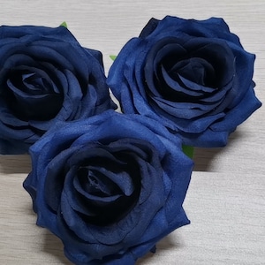Marineblaue Rose, 9cm Hochwertige Rosen Kopf nur marineblaue Blumen zur Hochzeit Dekoration Bouquets Centerpieces Blumen 10-100Stk