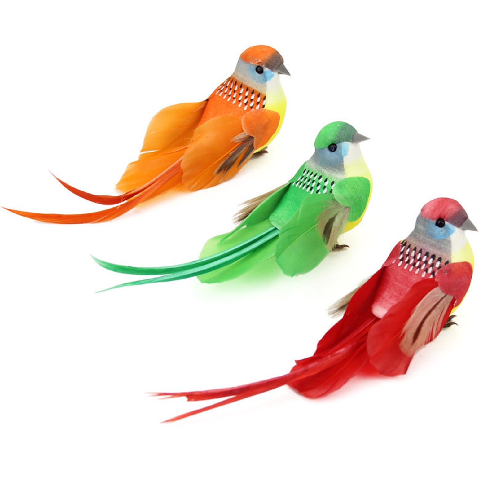 6pcs Artificial Birds Artificial Colorful Birds With Iron Etsy