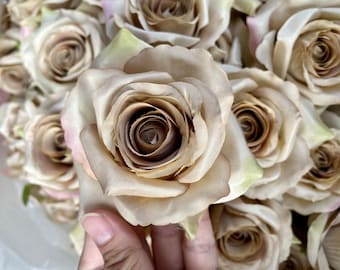 10 rose artificiali, fiori di seta finti, bouquet fiorito a