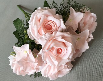 Rose Artificial Flowers, Rose Bush Realistic Fake Roses w/Stem for DIY Wedding Bouquets Centerpieces Bridal Shower Party
