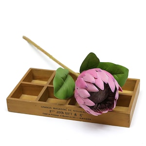 2PCS Purple The King Protea (Protea Cynaroides) Artificial Flowers Plants for Home Garden Wedding Party Decoration CXRW-RTF09