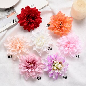 100pcs Artificial Silk Ivory Dahlia Flower Head Fake Red Dahlia Flowers Mauve Dahlia Flower for Wedding Decoration Table Centerpieces