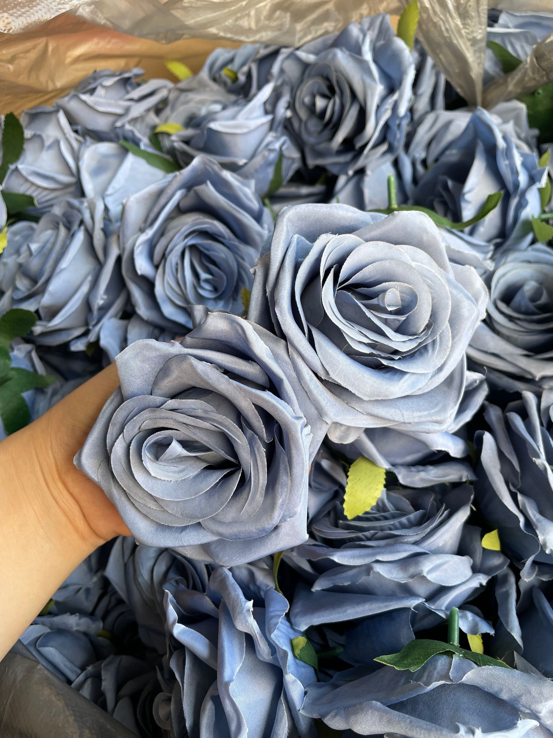 Wholesale Dusty Steel Blue Artificial Rose Heads 9cm High Etsy
