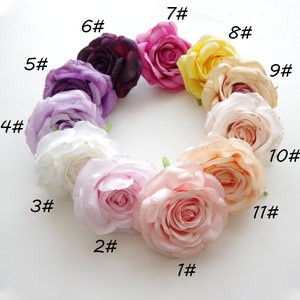 Artificial Flowers Rose Real Looking Fake Roses w/o Stem DIY Wedding Bouquets Centerpieces Floral Arrangements Decorations 10pcs