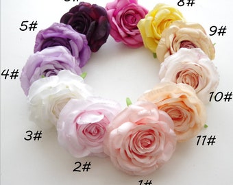 Artificial Flowers Rose Real Looking Fake Roses w/o Stem DIY Wedding Bouquets Centerpieces Floral Arrangements Decorations 10pcs