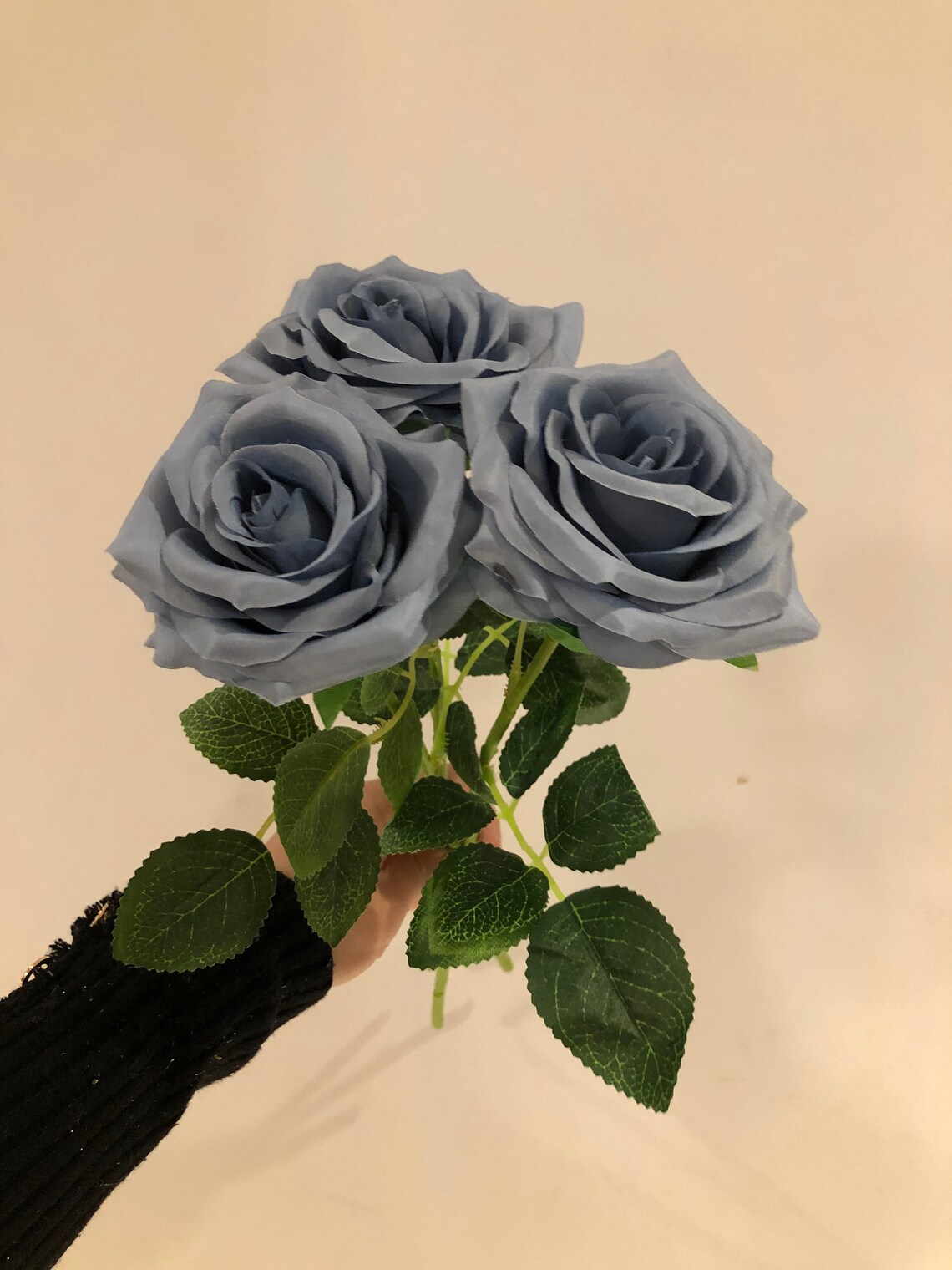 Dusty Blue Flowers with Stem Artificial Silk Flowers Dusty Etsy