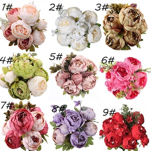 Silk Peony bloem boeket, kunstmatige Peony zijde bloemen boeket, Home bruiloft decoratie Peony 1 STKS