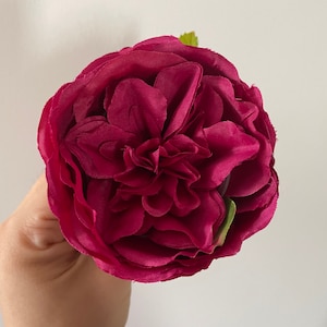 Fuchsia Artificial Austin Cabbage Roses, Raspberry Pink Roses, Flower Home Decor, DIY Wedding Bouquets Flowers, Silk Flowers Roses 10pcs