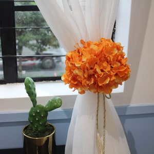 50-100 Orange Wholesale Artificial Silk Hydrangea Flowers Head Faux Hydrangea flowers Fake Artificial Silk Hydrangea for Wedding Decor