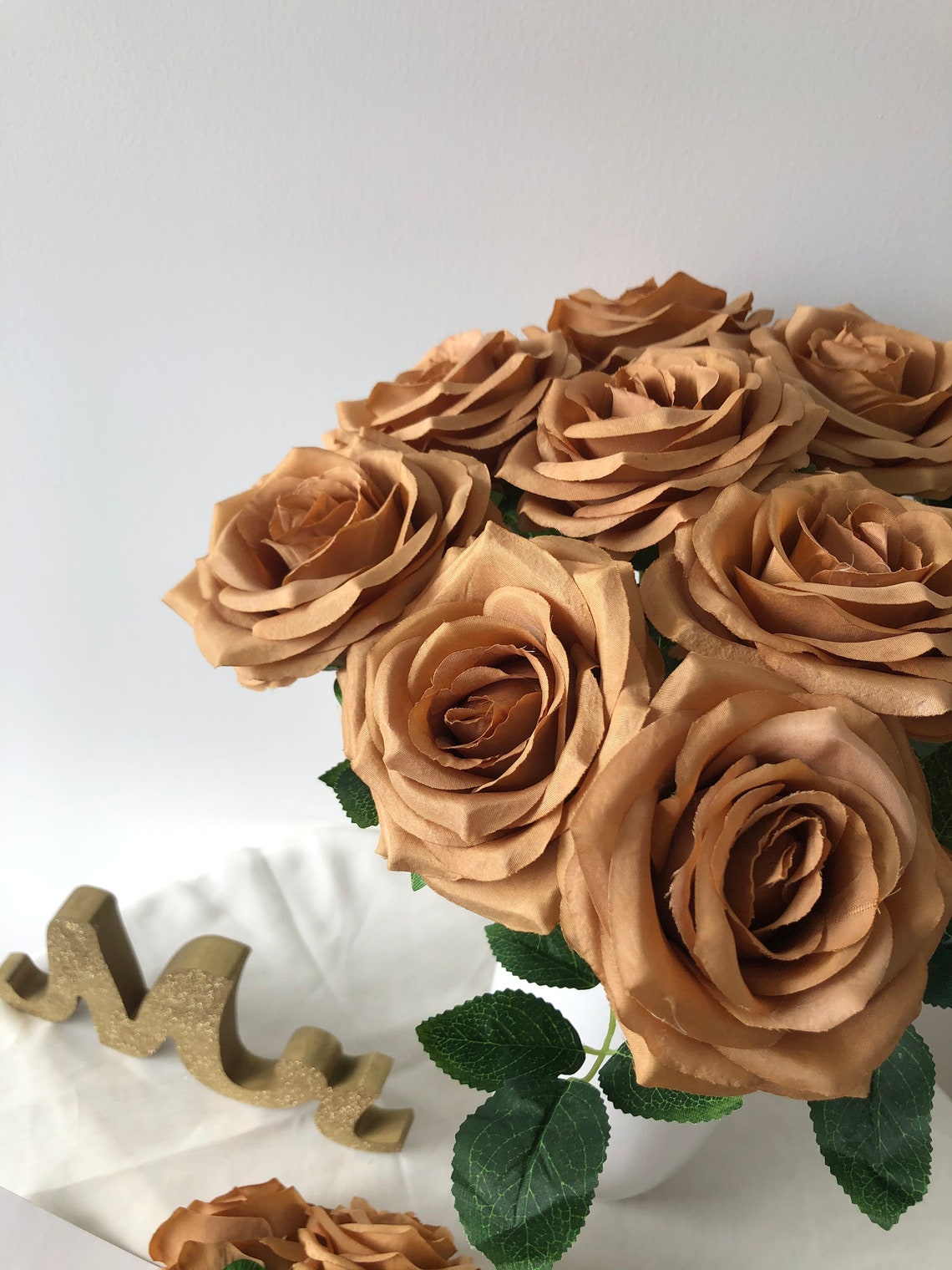 10pcs Toffee Silk Rose Brown Rose Head Artificial Single Etsy UK