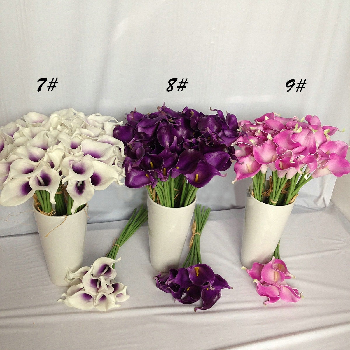 10 Fiori Artificiali Di Calle In Lattice, 34 Cm, Colore Avorio, Realistici Al Tocco, Bouquet Per Matrimonio E Decorazione