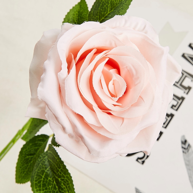 10pcs Blush Rose Stems Artificial Silk Flowers Real Looking Etsy