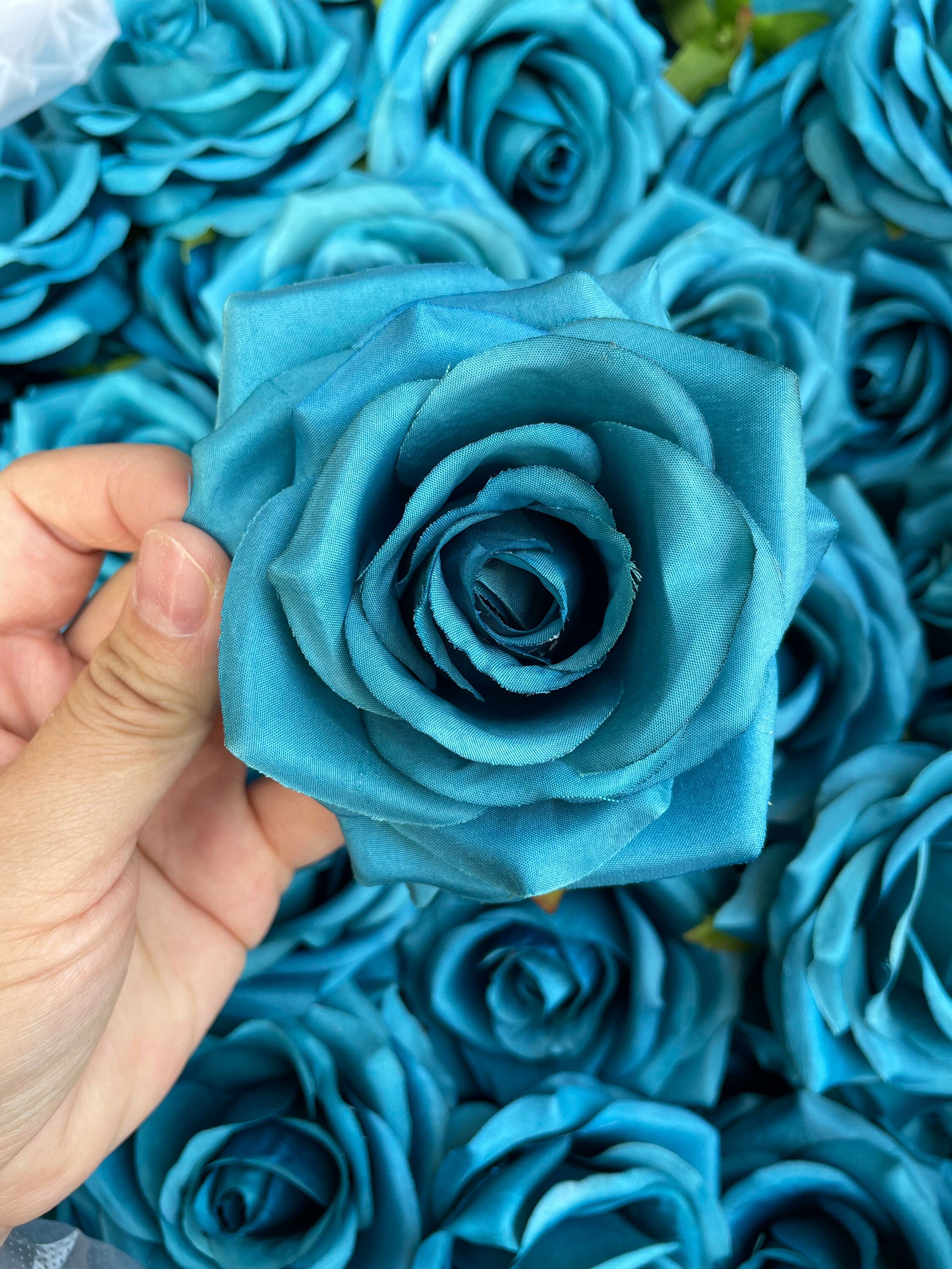 10-100pcs Teal Artificial Rose Heads High Quality Roses Head Only