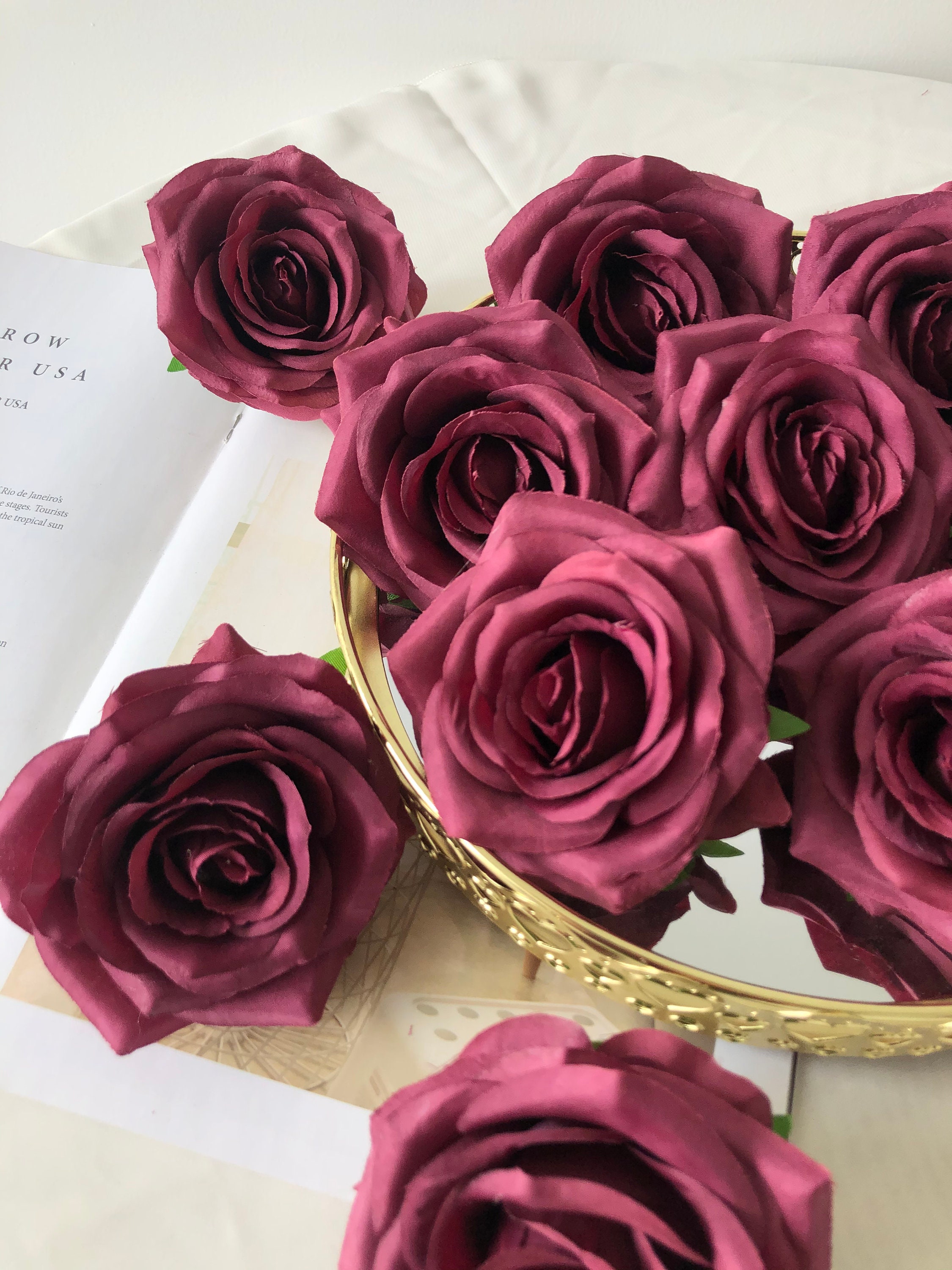 10pcs Artificial Cinnamon Rose Cinnamon Rose Flowers Silk Etsy