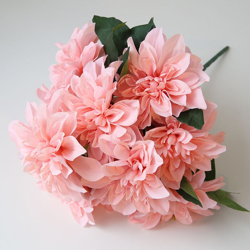10 teste di dalia, fiori artificiali di dalia, fiori finti per casa