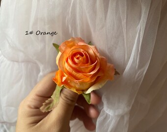 10-100pcs Nuovo modello Boccioli di rosa arancione, fiori viola, boccioli di rosa avorio Boccioli di rosa artificiali per Corsage Boutonniere Bouquets Arrangiamenti