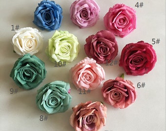 Silk Artificial Roses, Fake Roses Head,Blush Faux Flowers, Large Roses, Wedding Flowers Decor 10pcs-100pcs