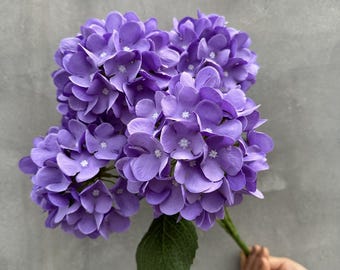 Flores artificiales de hortensia de seda con 5 cabezas grandes, ramo de flores falsas para decoración de fiestas de bodas en el hogar