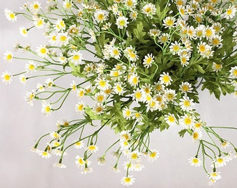 White Daisy, 21'' Silk Daisy Bush ,10pcs Artificial Daisies, Faux Daisy, Fake Daisy, Daisy Bouquets ,Wedding Daisy Flowers 10pcs