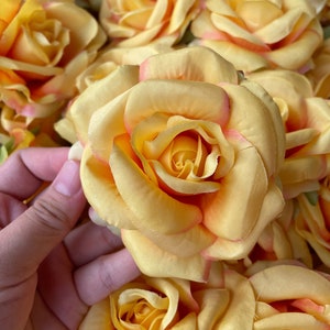 10-100pcs Wholesale Yellow Silk Roses Artificial Silk Flowers Fake Yellow Roses Artificial Yellow Flowers for Wedding Bouquets Flowers