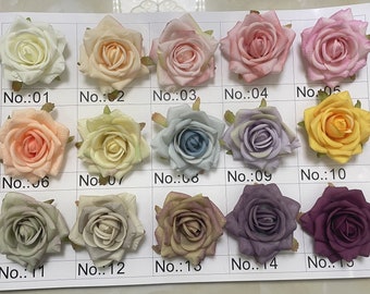 Flores artificiales de alta calidad, flores de seda de rosas falsas de 6 cm para corsage de boda, ramos, centros de mesa, flores de bricolaje