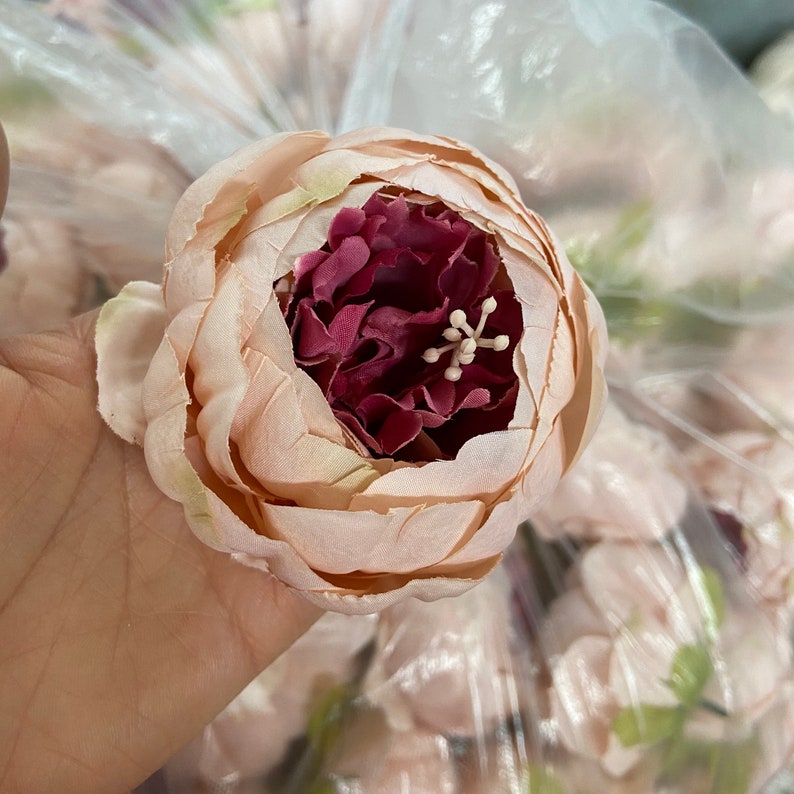 Peony Flowers Head Silk Peony Flower Head Artificial Peonies Etsy
