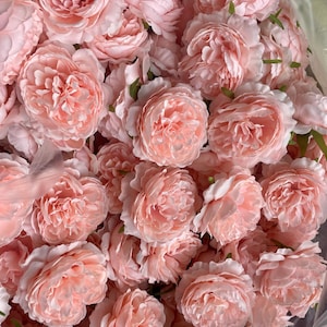 10-100pcs Blush Artificial Peony Heads 9cm High Quality Roses Head Blush Pink Head Set Artificial Flowers Faux Silk Roses Wedding