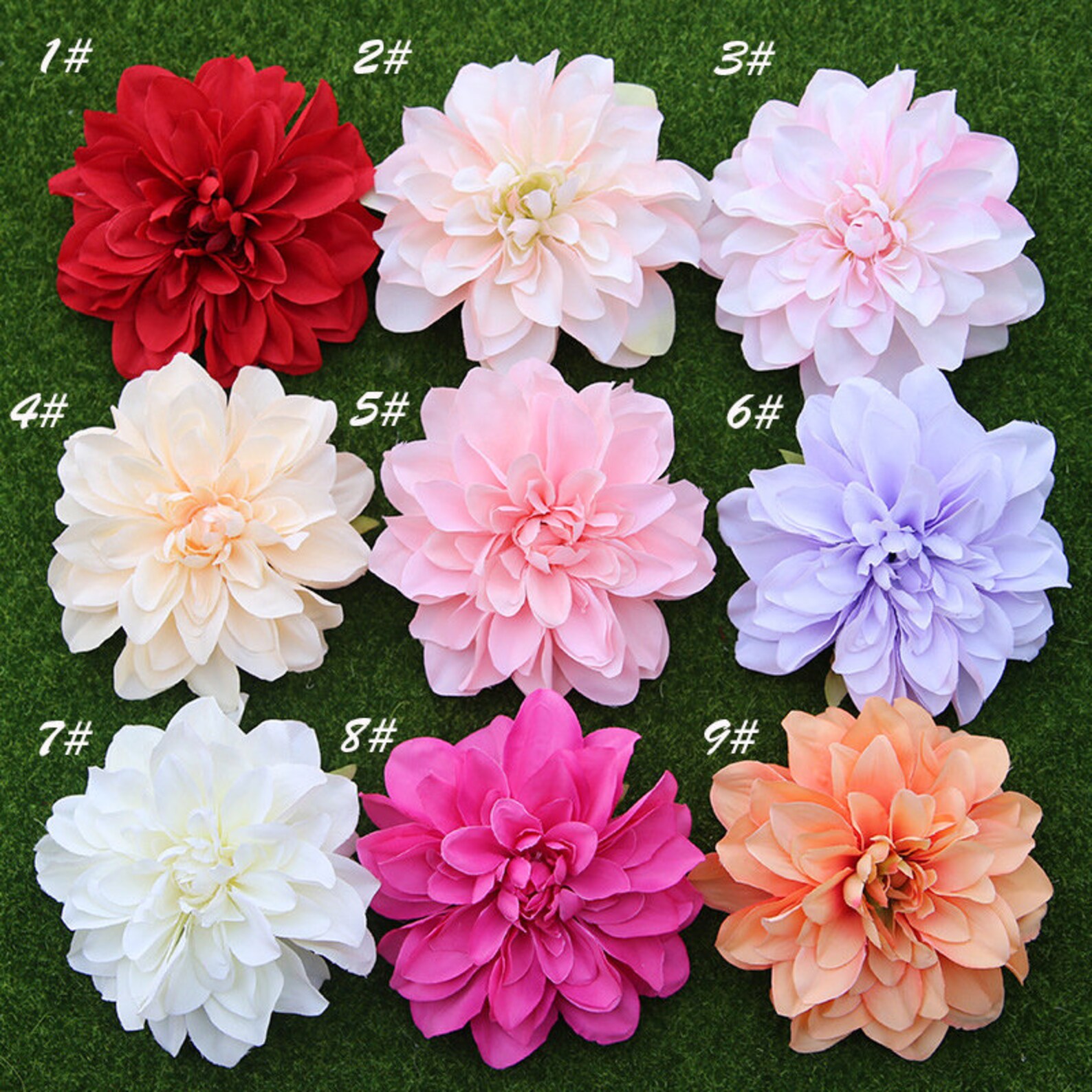 Artificial Dahlia Flowers Head Dahlia Bouquets Wedding Etsy