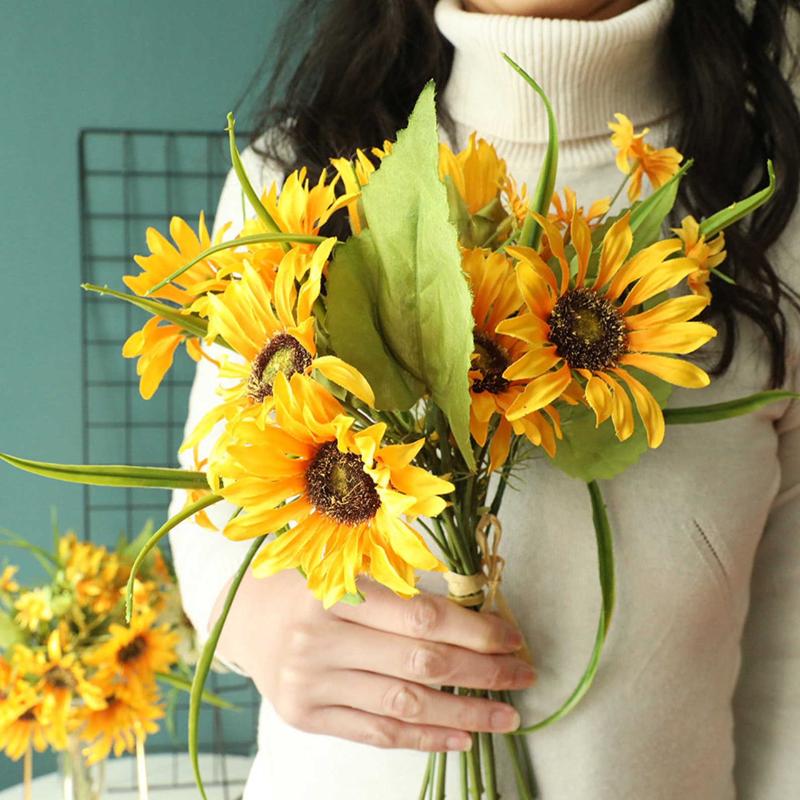 Artificial Sunflower Bunch Wholesale Artificial Sunflowers Etsy