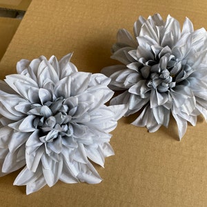 Artificial Dusty Blue Dahlia Flowers Silk Flowers for Sale High Quality Blue Dahlia Flowers for Wedding Bouquets Centerpieces Decor