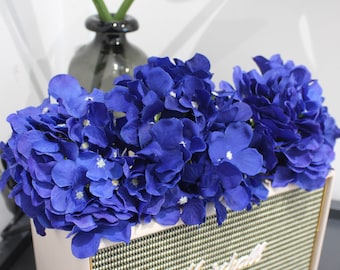 50-100 Royal Blue Artificial Silk Flowers Head Big Fake Hydrangea Faux Hydrangea for Wedding Decor Table Centerpieces