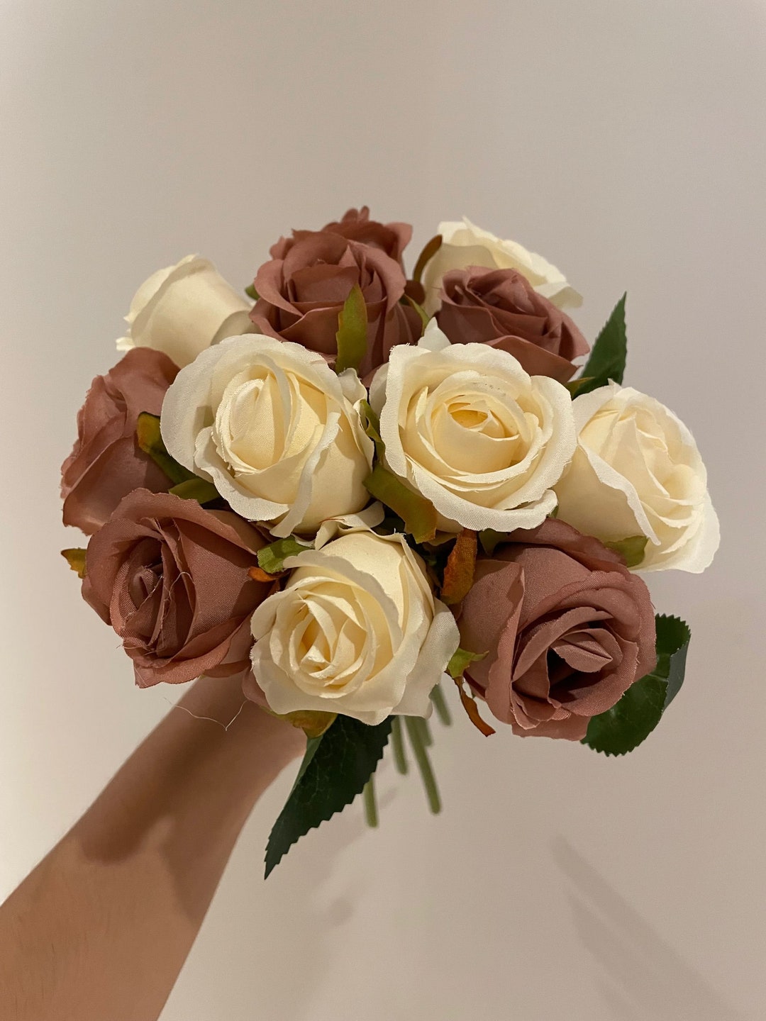 2pack Dusty Rose Artificial Rose Flowers Bouquets Silk Flowers Rose ...
