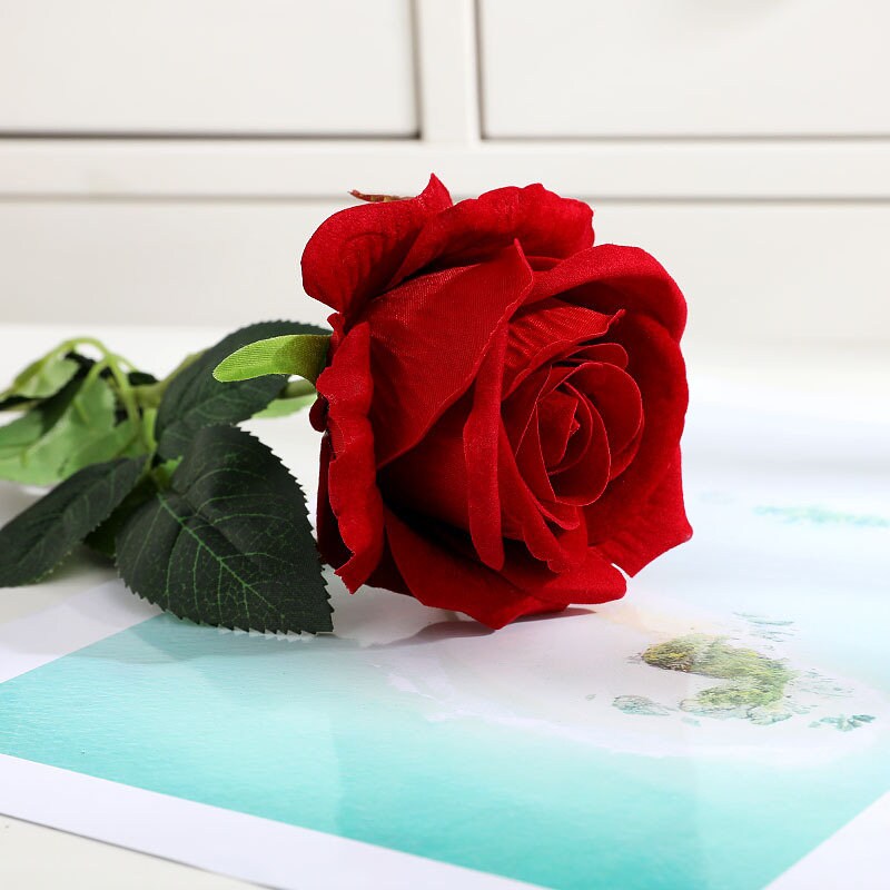 50 Stück Künstliche Rosen Aus Samt – Mit Langem Stiel, Lila, Für Hochzeitsdekoration & DIY