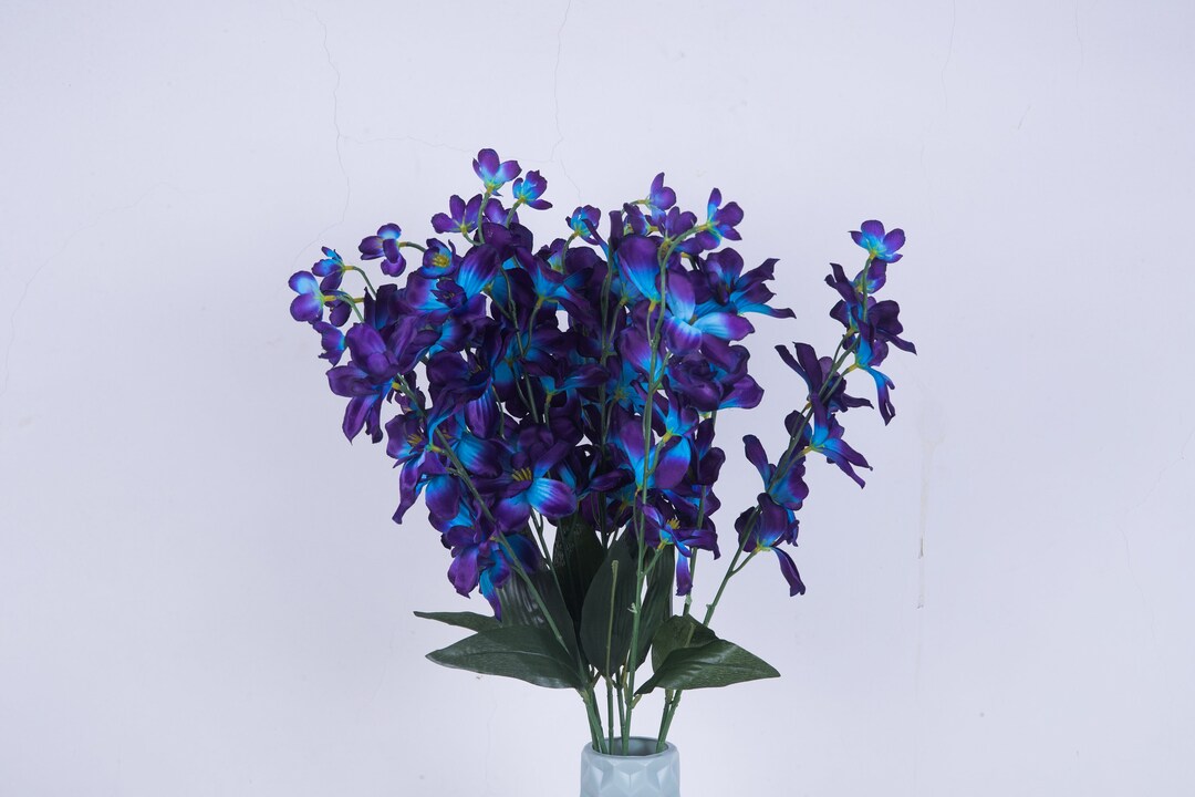 Galaxy Orchid, Purpl Blue, Turquoise Wedding Flowers, Artificial Silk