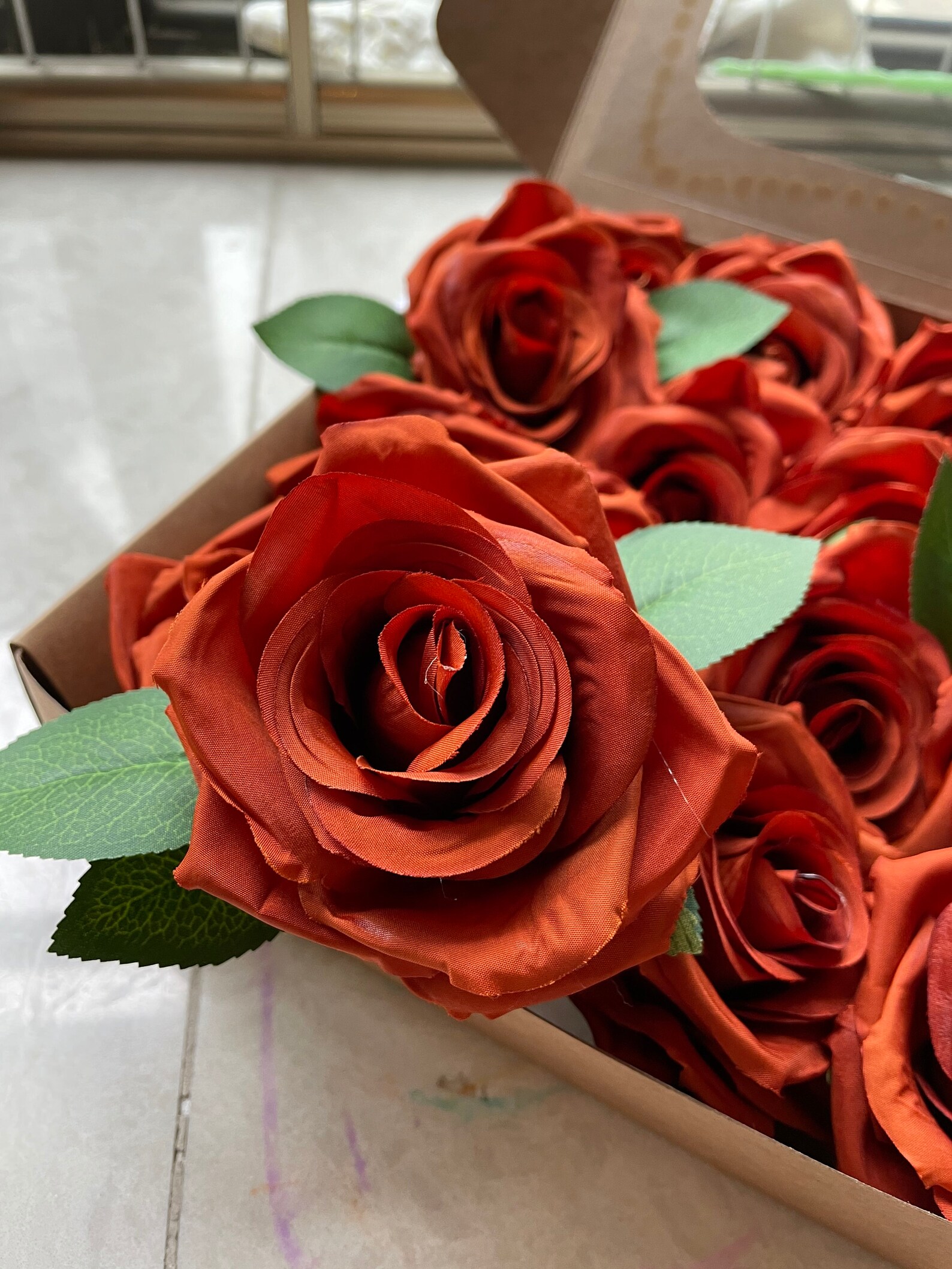 16pcs Burnt Orange Silk Rose Heads 9cm Rust Orange Roses Etsy