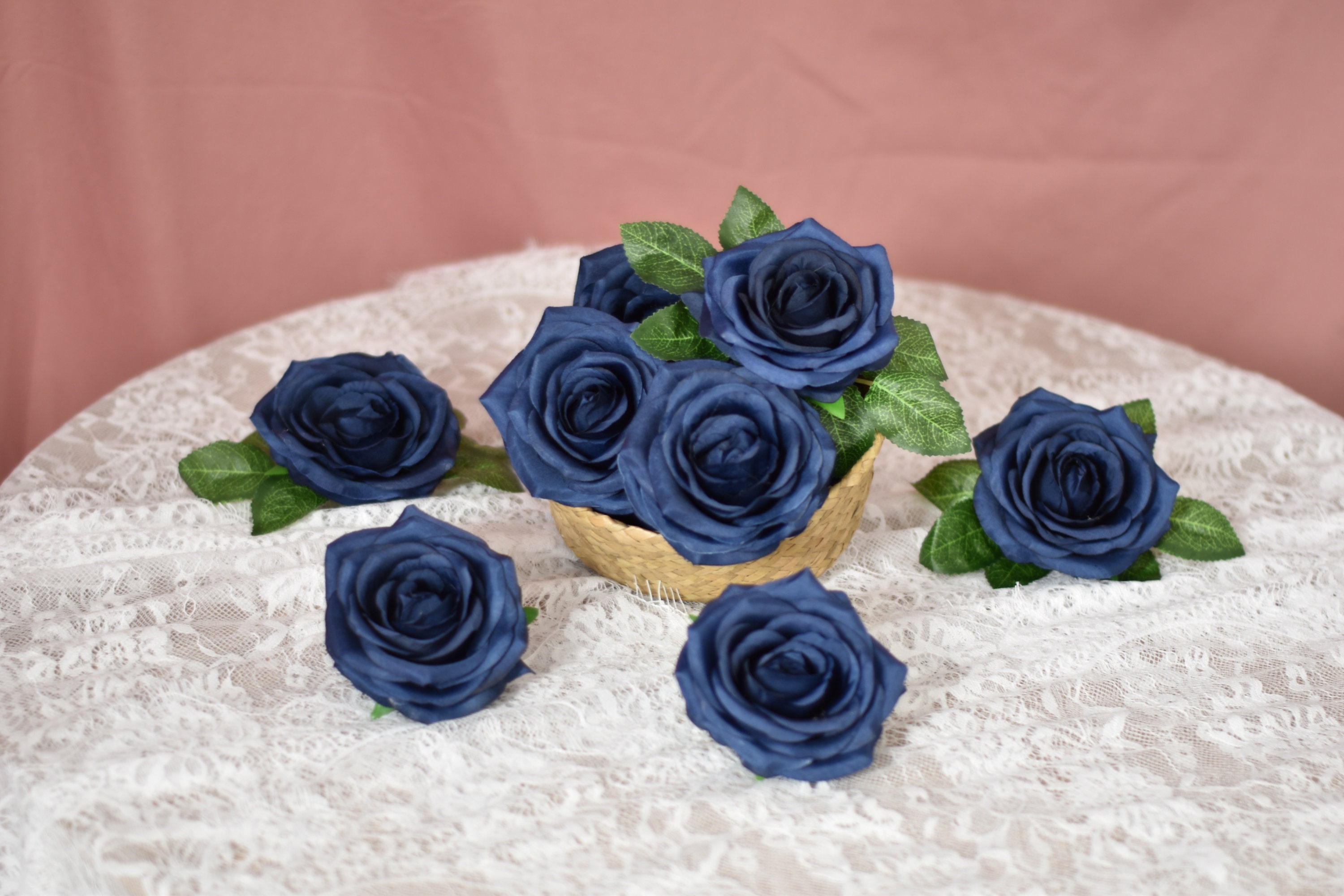 Navy Blue Rose 9cm High Quality Roses Head Only Navy Blue Etsy